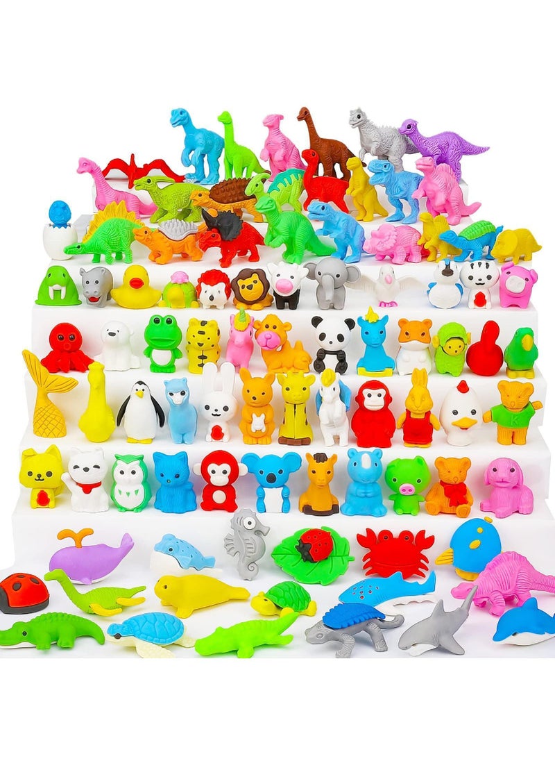 Sweet seven 35Pcs Animal Erasers Bulk Mini Pencil Erasers Set - Fun Desk Pets Assembly Puzzle for Kids - Party Favors, Classroom Prizes - Gifts and School Supplies  - Image 5