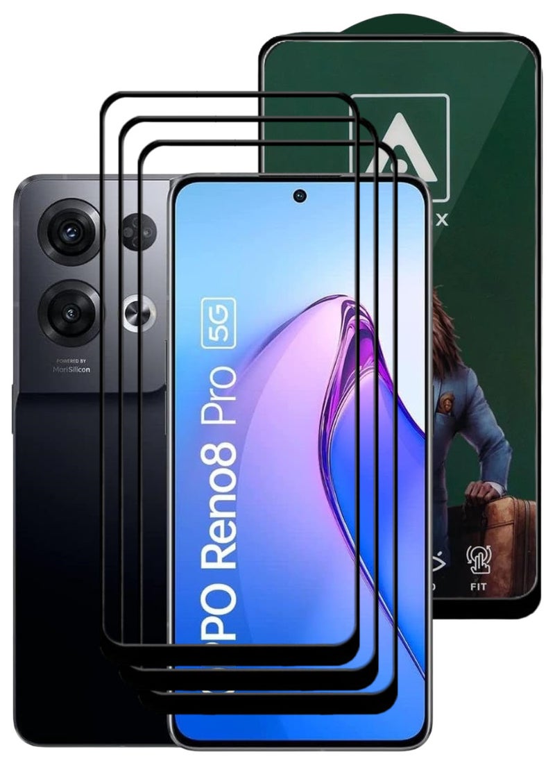ACLIX 3 Pieces Antistatic ESD Dustproof Premium Quality High Definition Tempered Glass Screen Protector Designed For Oppo Reno8 Pro - Image 1