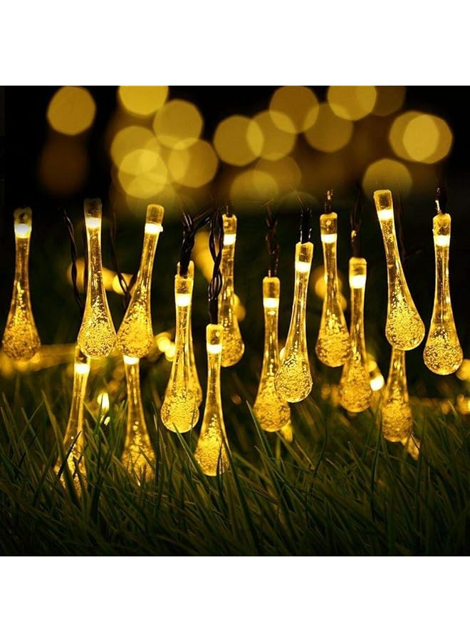 إيروريكس 15 قدم 20 مصباح ليد يعمل بالطاقة الشمسية لمهرجانات الحدائق الخارجية، سلسلة أضواء مقاومة للماء على شكل دمعة للحديقة والفناء والتخييم والمهرجانات وحفلات الزفاف باللون الأبيض الدافئ - Image 2
