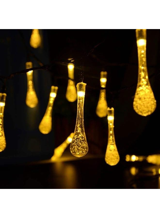 إيروريكس 15 قدم 20 مصباح ليد يعمل بالطاقة الشمسية لمهرجانات الحدائق الخارجية، سلسلة أضواء مقاومة للماء على شكل دمعة للحديقة والفناء والتخييم والمهرجانات وحفلات الزفاف باللون الأبيض الدافئ - Image 4