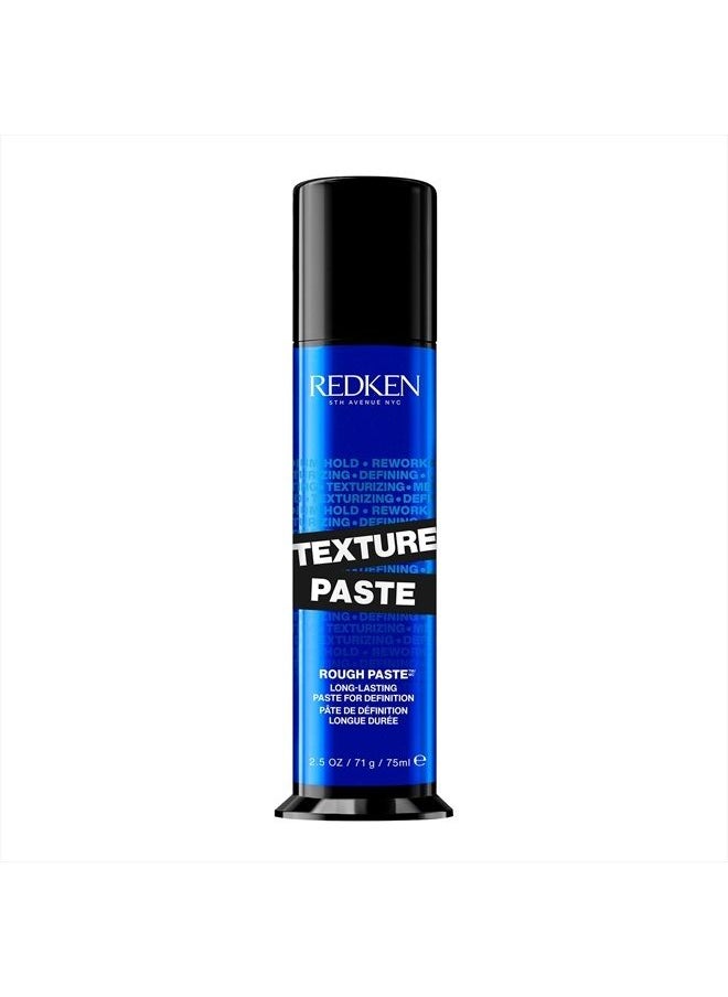 Redken Texture Paste Hair Styling Paste for Definition | Adds Long-Lasting Style & Definition | Relaxed & Deconstructed Styling | Rough Paste | Medium Hold | For All Hair Types | 2.5 Oz