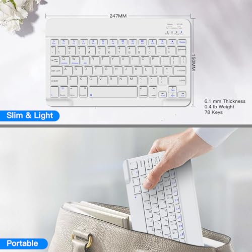 XIWMIX Wireless Bluetooth Keyboard for Samsung Galaxy Tablets, Ultra-Slim Portable, Type-C Rechargeable, Compatible with Tab A9+/S10 FE/S9/S9 FE/S9+/S9 FE+/S6 Lite/S7/A8 - Image 5