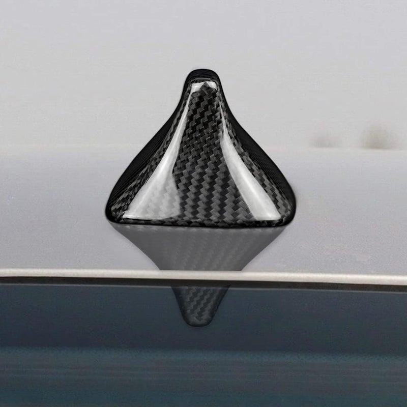 AIRSPEED Carbon Fiber Car Shark Fin Antenna Cover Auto Antenna Toppers Sticker for BMW F10 F18 F01 F02 F04 Exterior Accessories, Black - Image 5