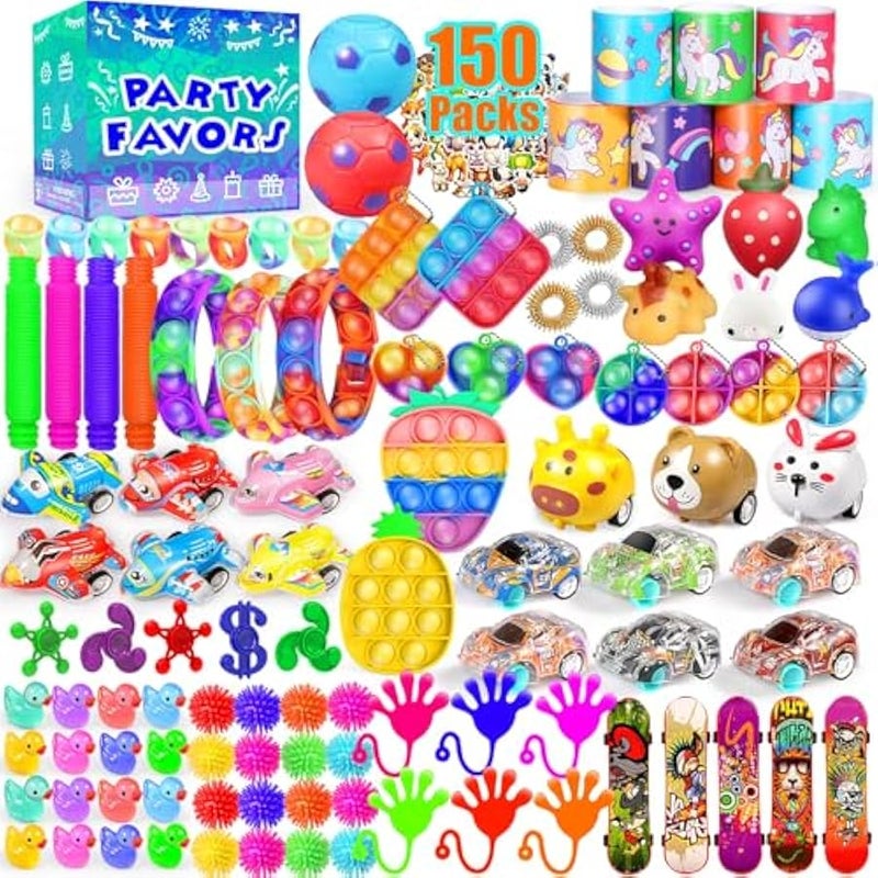 Party Favors for Kids 8-12 4-8, 150-Pack Fidget Toys Bulk, Treasure Box Toys for Classroom, Stocking Stuffers Goodie Bags, Classroom Prizes, Birthday Holiday for Boys Girls - Image 1