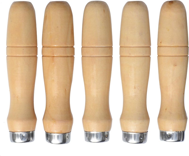 ACOCO Wooden File Handle with Strong Metal Collars for 7.5''-15'' File Rasp (5 Pack) (Large) - Image 1