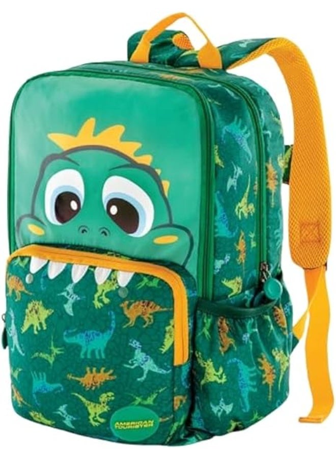 American Tourister Diddle 2.0 Dino Green Backpack for 4 to 6 Years Kids. Ergonomically Designed, Dino Green, S, Casual.1 Year warranty - Image 1