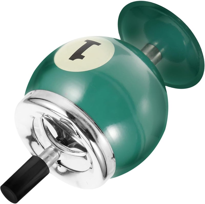 POPETPOP Retro Pool Cue Style Push Down Ashtray، مدخنة آلية مقاومة للرياح للاستخدام الداخلي والخارجي، مدخنة سجائر منزلية خالية من الدخان دوارة باللون الأخضر - Image 1