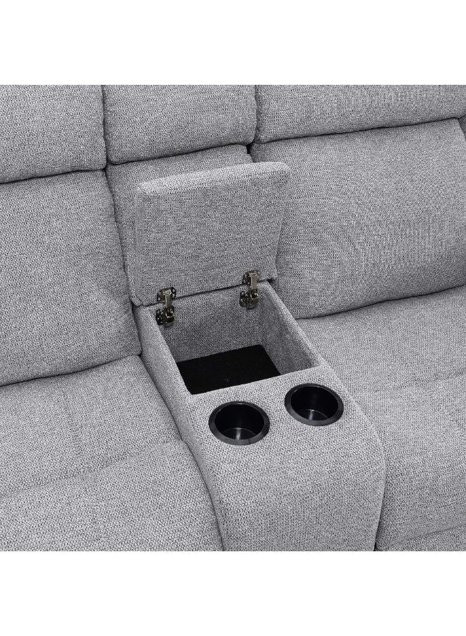 Home Box Hilton 2-Seater Fabric Recliner With 2-Cupholder Console And Usb Port 99 X 152 X 94 X Cm  - Image 4