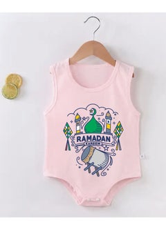 برينت شوب فور مي ملابس رمضان للأطفال - رومبير قطن بدون أكمام للجنسين - رومبير للرضع والأطفال الصغار - رومبير رمضان بدون أكمام لحديثي الولادة  - Image 2