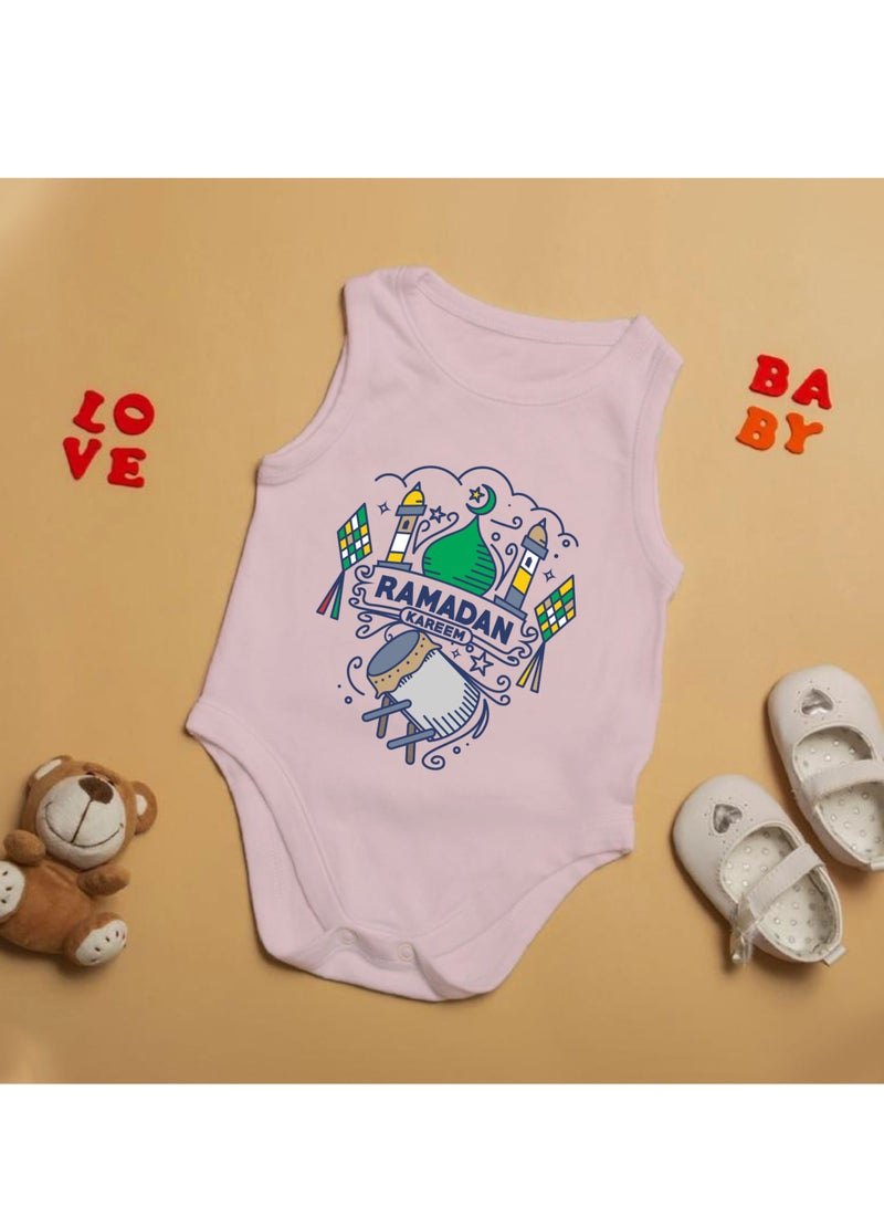 PRINTSHOP4ME Ramadan Baby Romper Outfit - Sleeve Less Cotton Unisex Romper - Romper for Babies and Toddlers - Sleeveless Ramadan Romper for Newborns  - Image 5