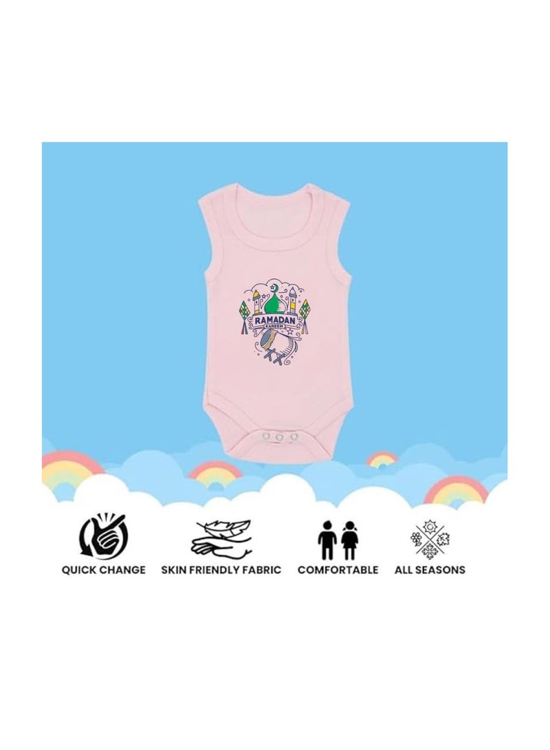 PRINTSHOP4ME Ramadan Baby Romper Outfit - Sleeve Less Cotton Unisex Romper - Romper for Babies and Toddlers - Sleeveless Ramadan Romper for Newborns  - Image 4