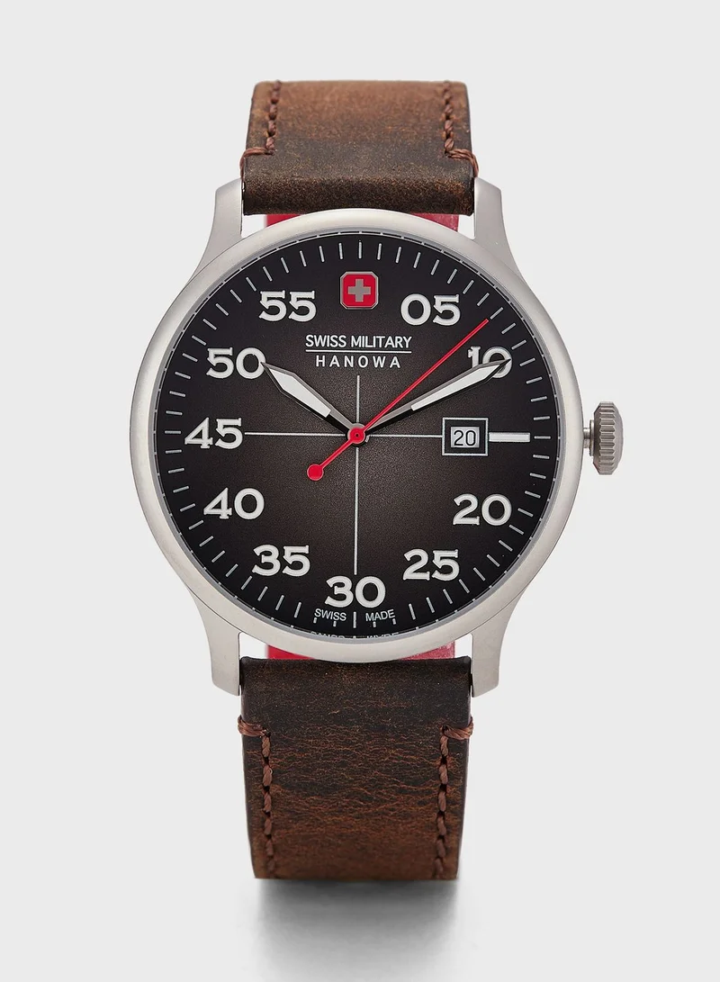 SWISS MILITARY Leather Strap Analog Watch