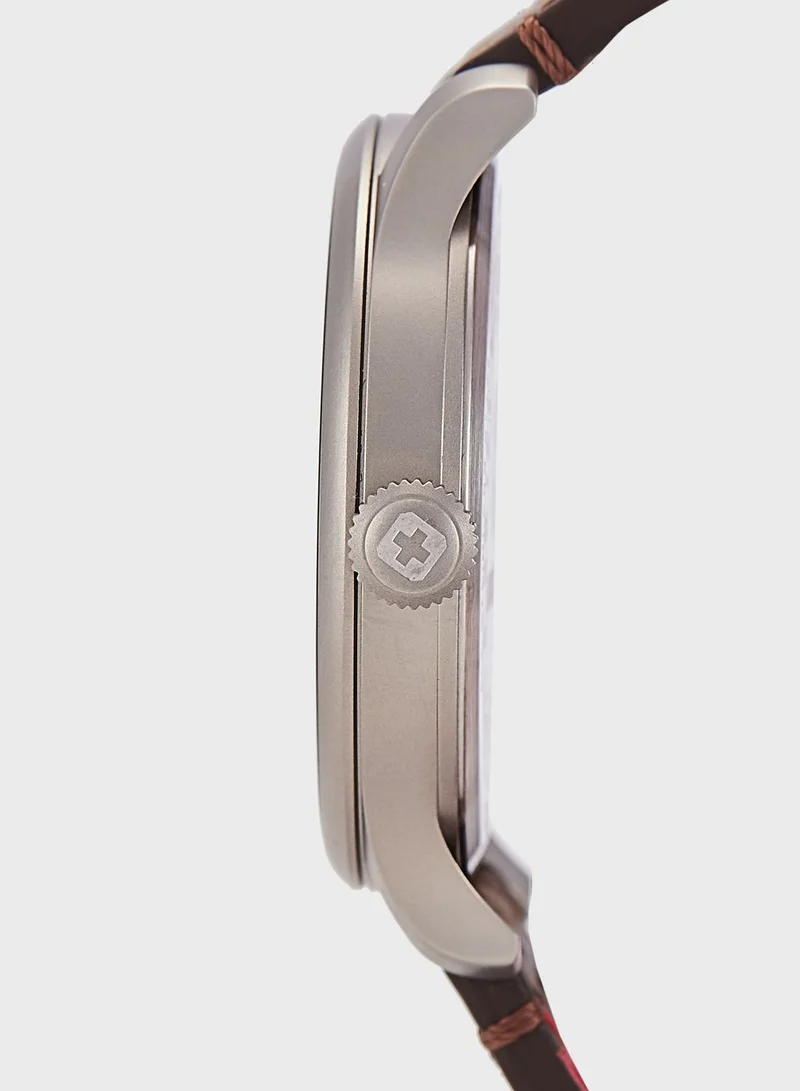 SWISS MILITARY Leather Strap Analog Watch