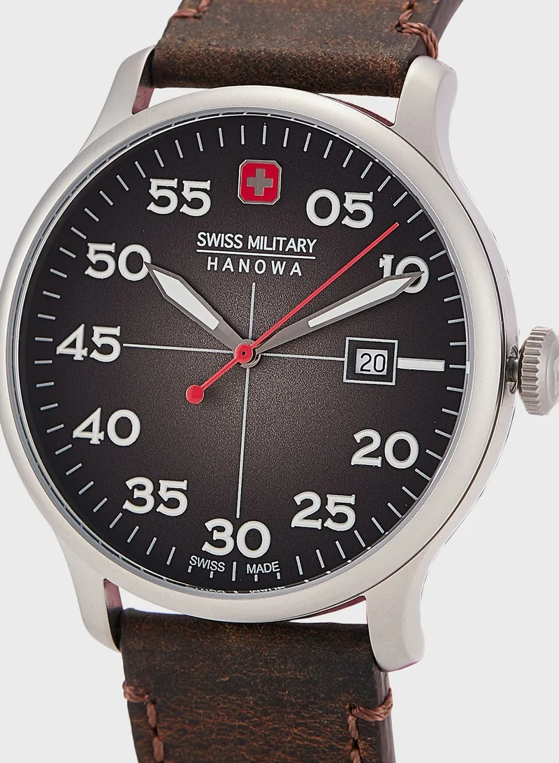 SWISS MILITARY Leather Strap Analog Watch