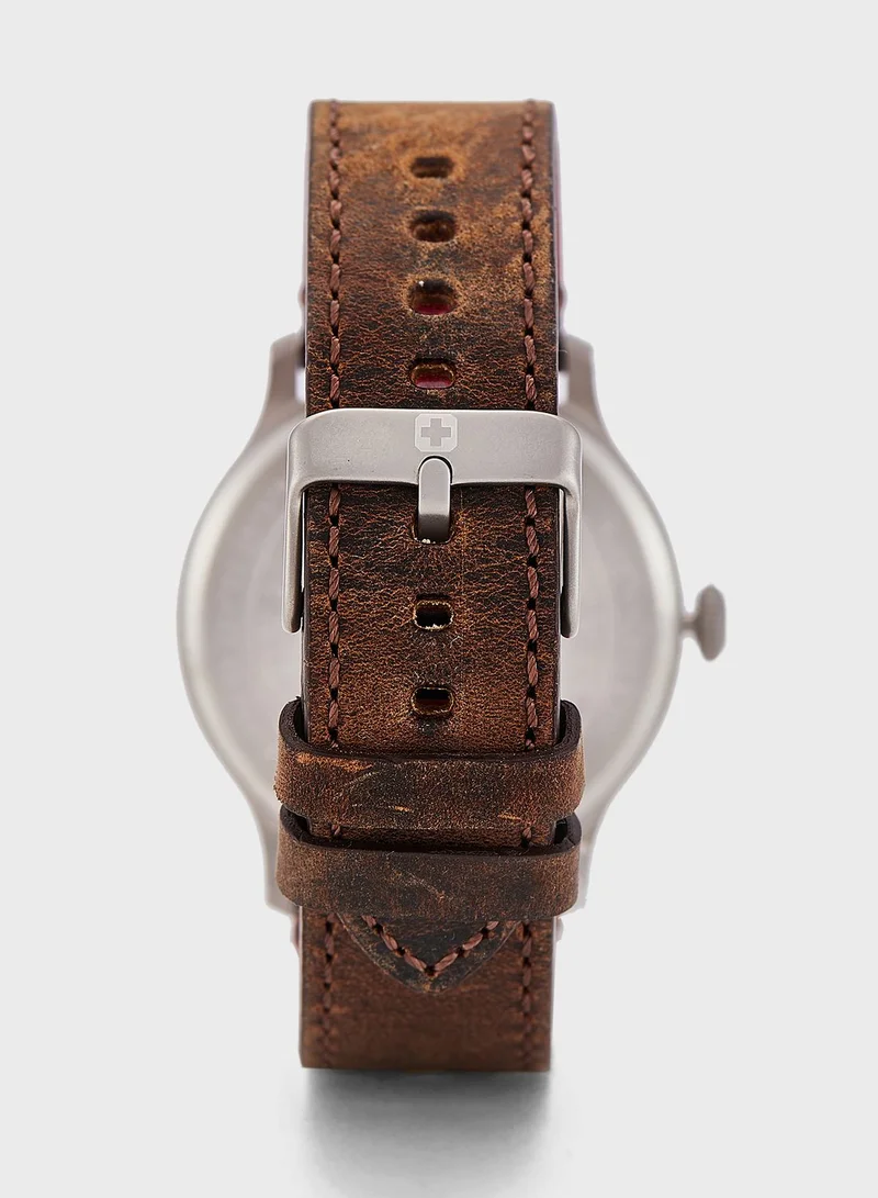 SWISS MILITARY Leather Strap Analog Watch