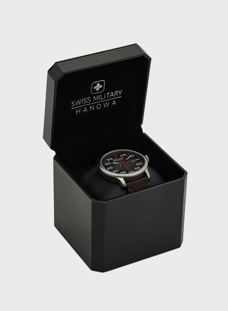 SWISS MILITARY Leather Strap Analog Watch