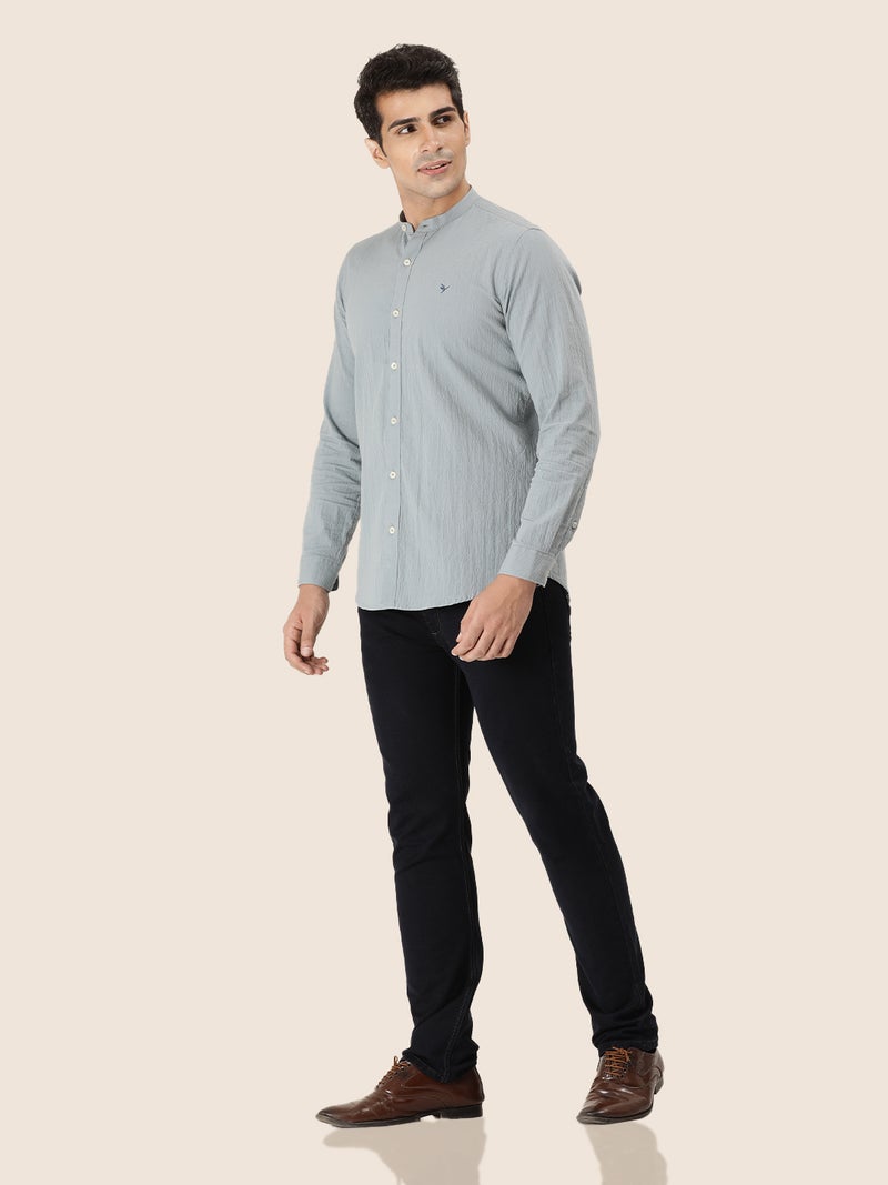 amswan Premium Men's Crinkle Cotton Shirt - Image 4