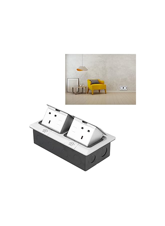 promass Floor Socket, Waterproof Aluminum Alloy 13A Desktop Power Outlet for Office for Counter(default) - Image 3