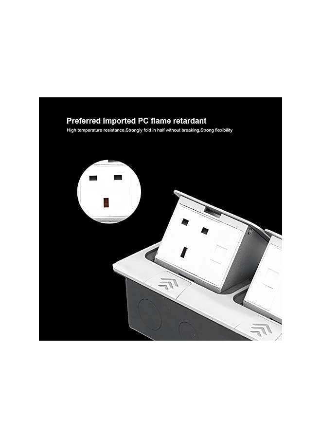 promass Floor Socket, Waterproof Aluminum Alloy 13A Desktop Power Outlet for Office for Counter(default) - Image 2