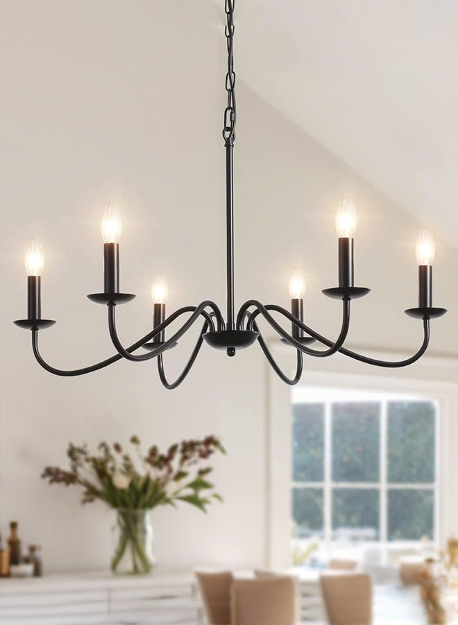 APEX Sputnik Chandelier, 6-Light Farmhouse Chandeliers Hanging Light Fixture, Vintage Ceiling Light Fixture for Living Room, Bedroom, Kitchen - Image 1