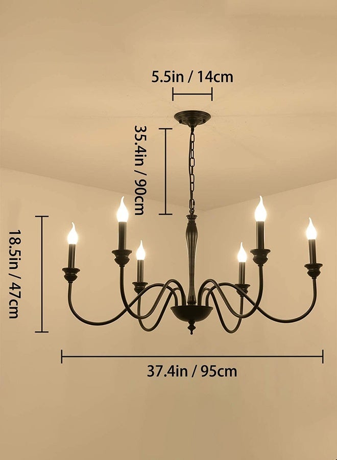 APEX Sputnik Chandelier, 6-Light Farmhouse Chandeliers Hanging Light Fixture, Vintage Ceiling Light Fixture for Living Room, Bedroom, Kitchen - Image 5