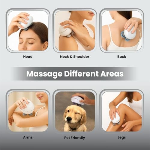 Remaxx Scalp Massager Rotating Technology USB Charging 4 Massage Heads 3 Modes for Scalp Neck Body Relief Lightweight Portable Waterproof Soft Silicone Material & Low Noise Operation - Image 5