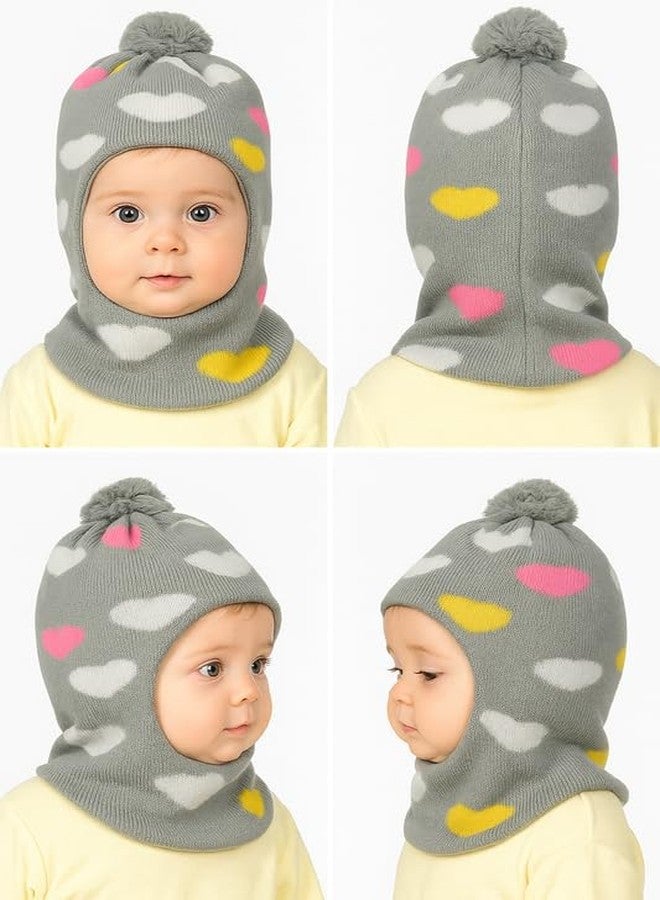 CHACKO Baby Soft Woolen Monkey Cap for Babies | Warm & Stretchable Winter Cap | Unisex Multicolor Beanie Hat Grey (0-3 Months) - Image 5