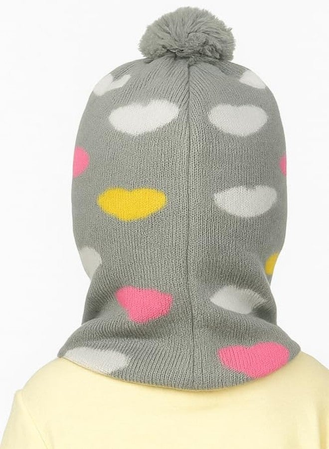 CHACKO Baby Soft Woolen Monkey Cap for Babies | Warm & Stretchable Winter Cap | Unisex Multicolor Beanie Hat Grey (0-3 Months) - Image 2