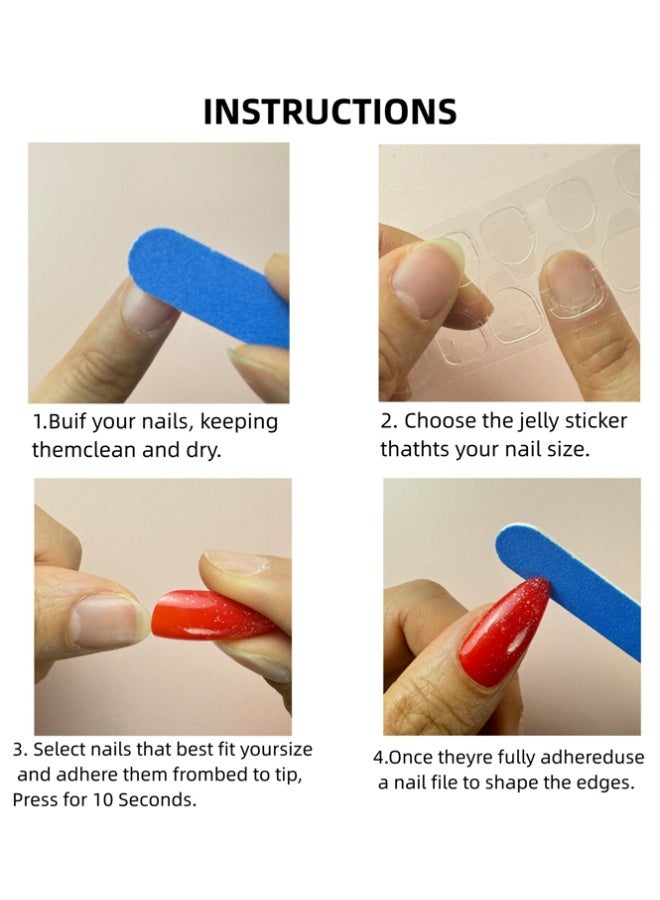 QINGYAN White French Tip Nails, Nude Pink Press On Nails Solid Glue On Nails Full Cover Short Square False Nails For Women Girls Daily Wear 24pcs - Image 3