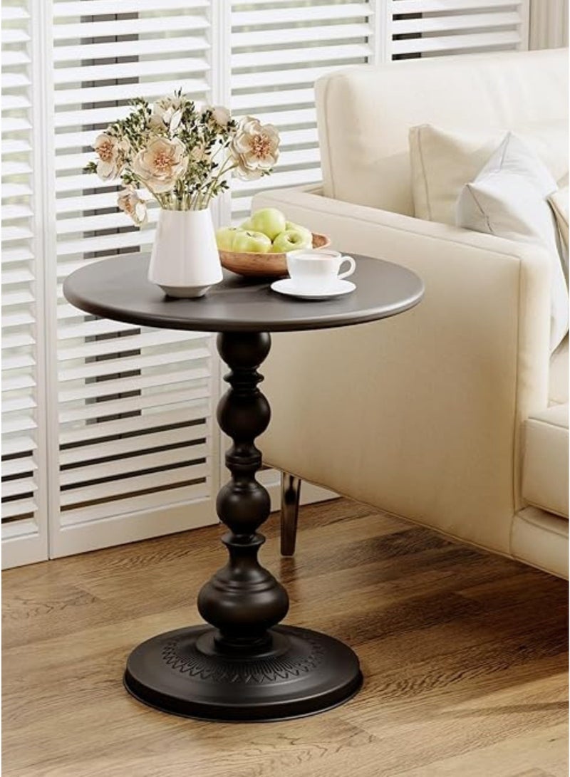 MASINGAA 2pcs Metal Round Side Table,  Sofa Coffee Table, Vintage Service Table, Desk for Living Room Bedroom Office Black, 40x40x53cm - Image 5
