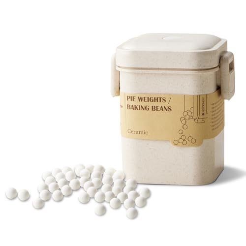 ROCKSHEAT K Ceramic Pie Weights, Baking Beads Pie Crust Weights, Natural baking beans with Wheat Straw Container (2.2Lb | 1000g) - Image 1