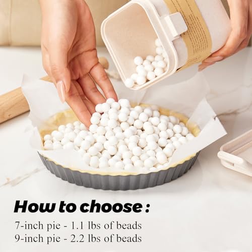 ROCKSHEAT K Ceramic Pie Weights, Baking Beads Pie Crust Weights, Natural baking beans with Wheat Straw Container (2.2Lb | 1000g) - Image 5