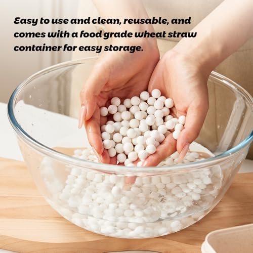 ROCKSHEAT K Ceramic Pie Weights, Baking Beads Pie Crust Weights, Natural baking beans with Wheat Straw Container (2.2Lb | 1000g) - Image 4