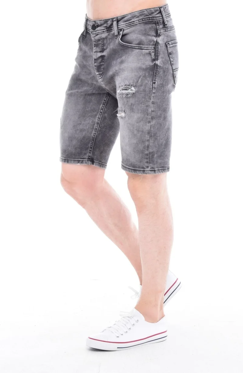 Cedy Denim Men Macedonian Gray Wear Denim Shorts Slim Fit Jean Shorts C342