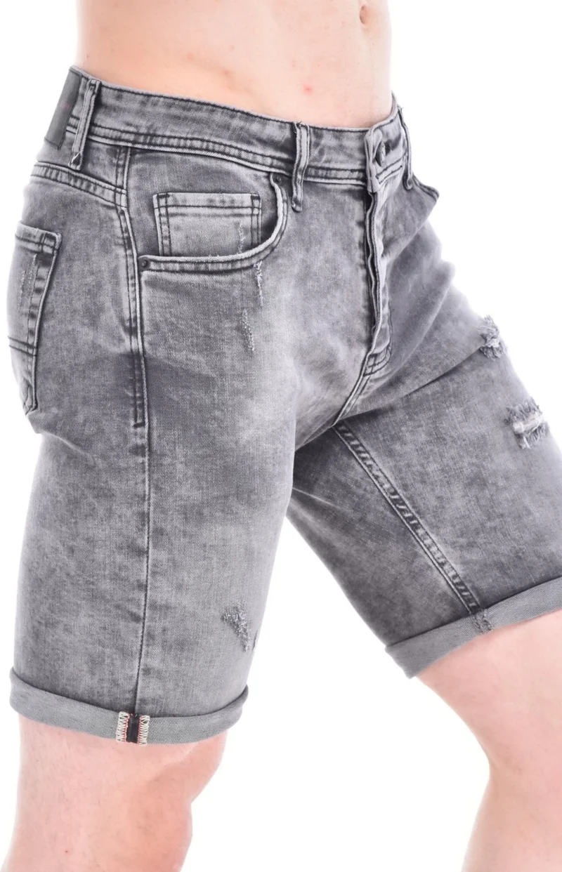 Cedy Denim Men Macedonian Gray Wear Denim Shorts Slim Fit Jean Shorts C342