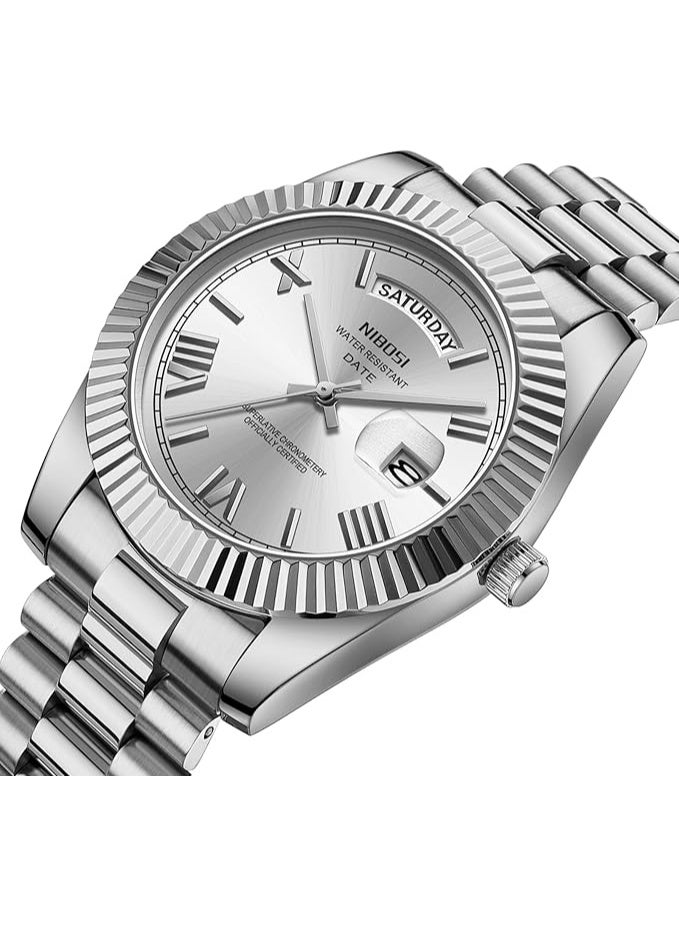 NIBOSI Men Watches Analog Quartz Stainless Steel Watches for men Waterproof Business Classic Desiger Wrist Watch Day&Date - Image 3