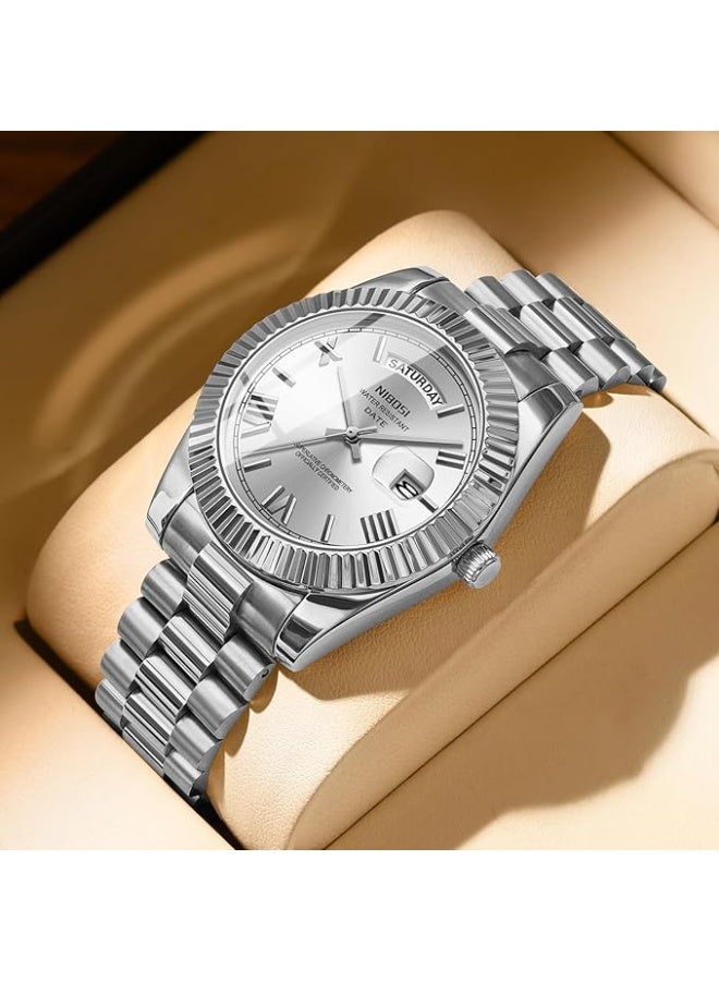 NIBOSI Men Watches Analog Quartz Stainless Steel Watches for men Waterproof Business Classic Desiger Wrist Watch Day&Date - Image 4