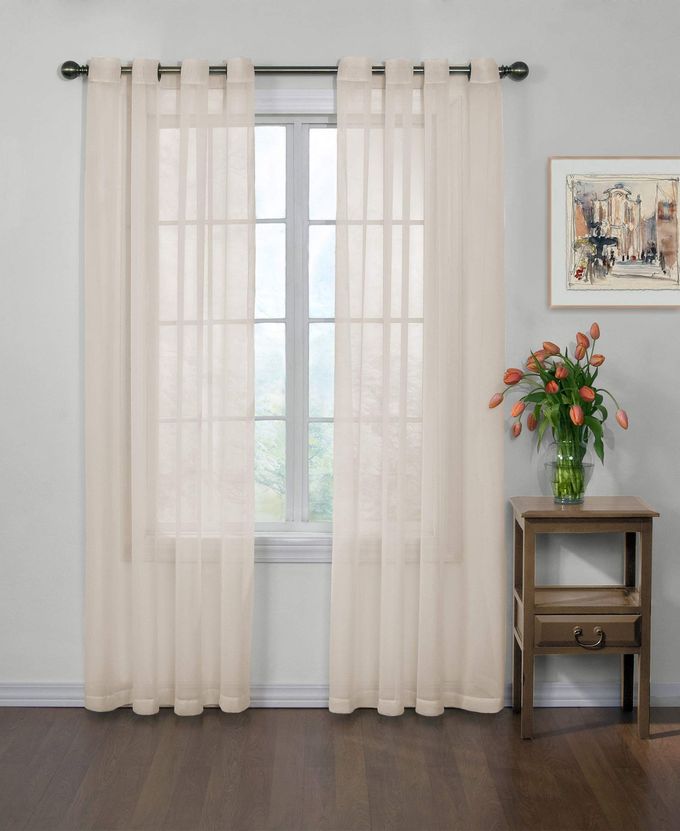 CurtainFresh Odor Neutralizing Sheer Voile Grommet Window Curtain for Bedroom or Living Room (1 Panel), 59 in x 84 in, Ivory - Image 4
