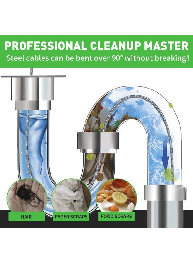 BACOENG 50Ft Drain Auger, Heavy Duty Plumbing Snake with Drill Adapter, Use Manually or Powered for Drain Clog, Shower Sink, Comes with Gloves and Bag (Orange) - Image 2