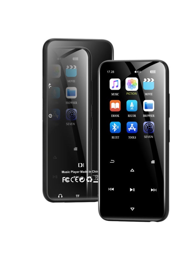 Generic - 2.4-inch Mp3 Music Player Mp4 Card Insertable Touch Key Bluetooth Portable Personal Soundbox Digital Computer/mp3/mp4-Body Color:2.4-inch D1 Cool Black [Bluetooth + External]]-Memory Capacity:16GB - Image 1