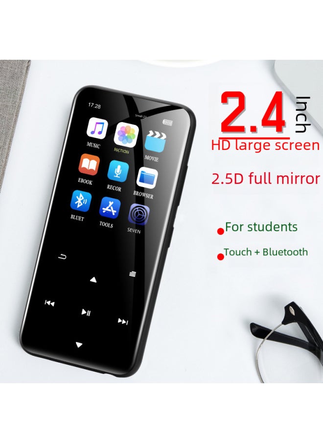 Generic - 2.4-inch Mp3 Music Player Mp4 Card Insertable Touch Key Bluetooth Portable Personal Soundbox Digital Computer/mp3/mp4-Body Color:2.4-inch D1 Cool Black [Bluetooth + External]]-Memory Capacity:16GB - Image 1