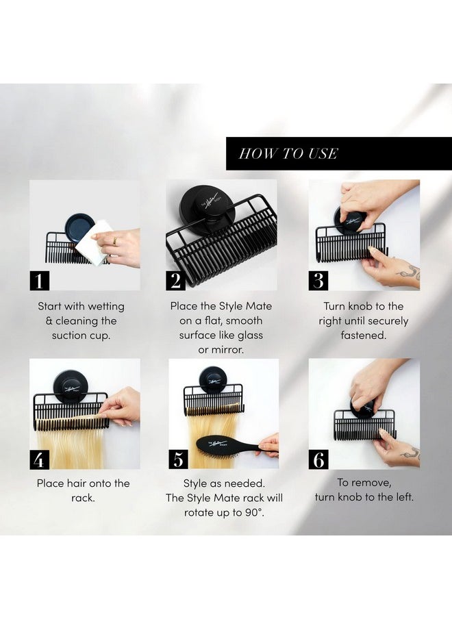 The Hair Shop Black Style Mate By The Hair Shop Styling Assistant Caddy 4In1 Stores Washes Styles And Secures Hair Extensions Works For Clipins Halos Wefts  - Image 3