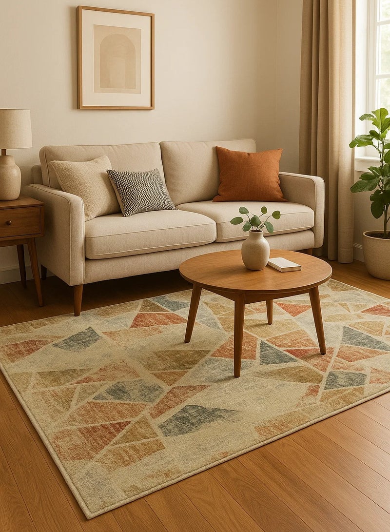 لوفت تاماراي، سجادة أريكة، سجادة غرفة معيشة حديثة، سجادات أرضية ناعمة، وسائد سجادة، سجادة أريكة غير قابلة للانزلاق، سجادة غرفة معيشة قابلة للغسل، مقاس 160 × 235 سم، متعدد الألوان-5571-GB4-Y - Image 1