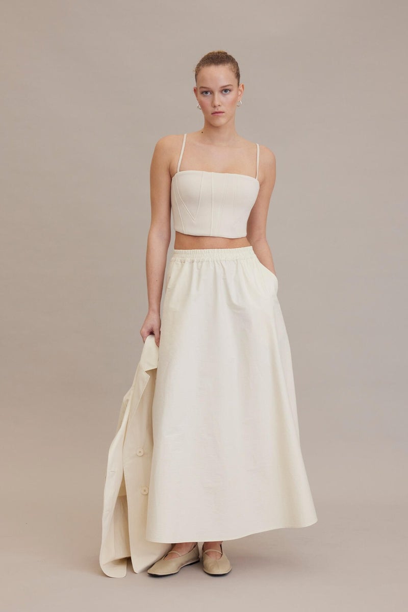 Manuka Loose Fit Flared Skirt Vanilla - Image 4