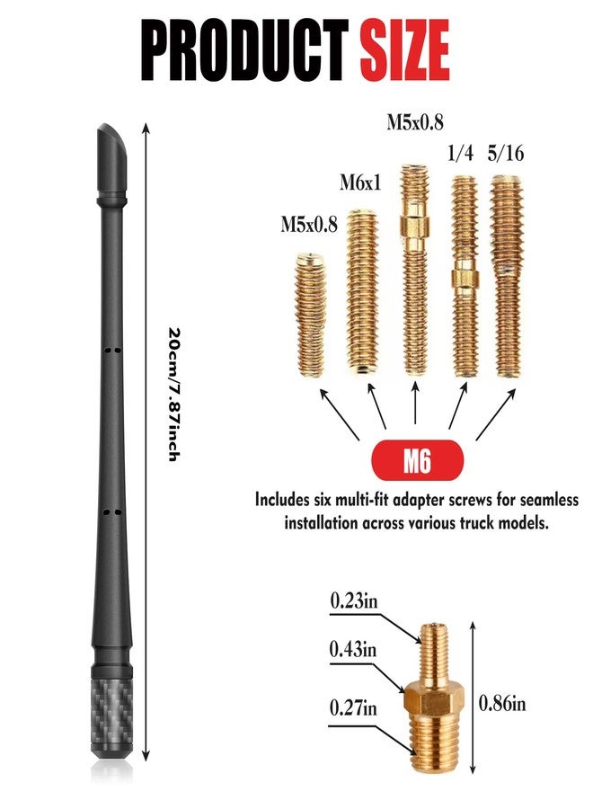 Kerros 7 Inches Short Antenna for Ford F150 2009-2025 & Bronco 2021-2025, Rubber Replacement Antenna, F150 Accessories, Internal Copper Coil for Enhanced AM/FM Reception & Car Wash Proof, Easy Installation - Image 2