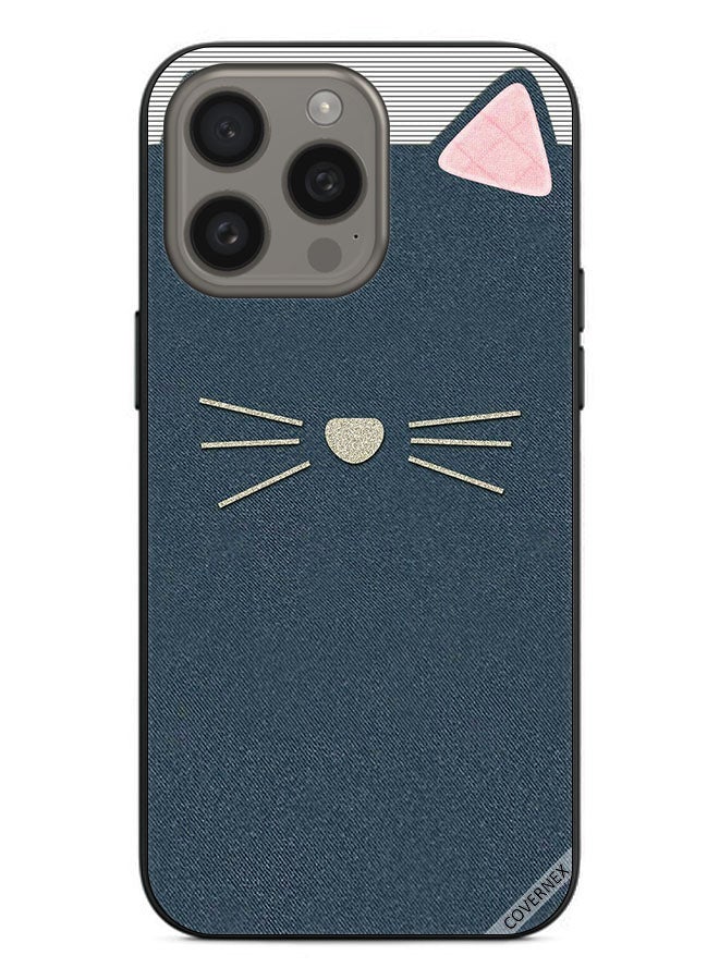 Covernex حافظة حماية لجهاز أبل آيفون 15 برو بنمط جلد فني للقطط - Image 1