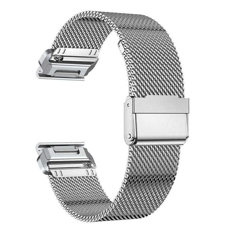 S-TOP For Garmin 22mm Separate Tactix Milanese Buckle Stainless Steel Watch Band(Silver) - Image 1