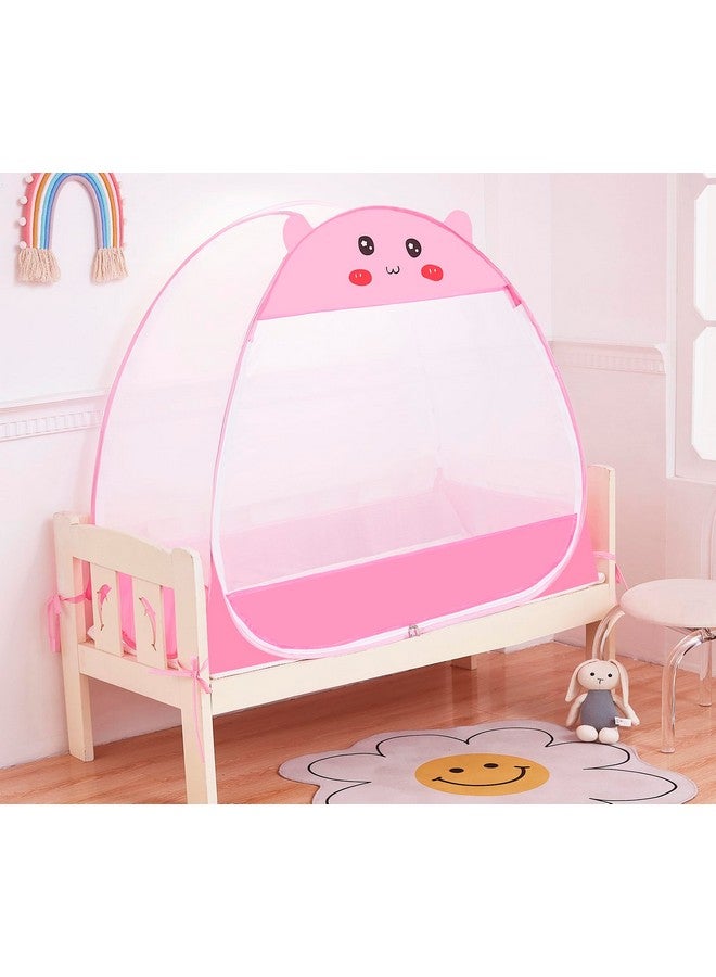 Mengersi Baby Crib Tent,Pop Up Crib Tent to Keep Baby in,Lovely Toddler Crib Net Mosquito Net Safe and Breathable,Installation Convenience,Pink - Image 2