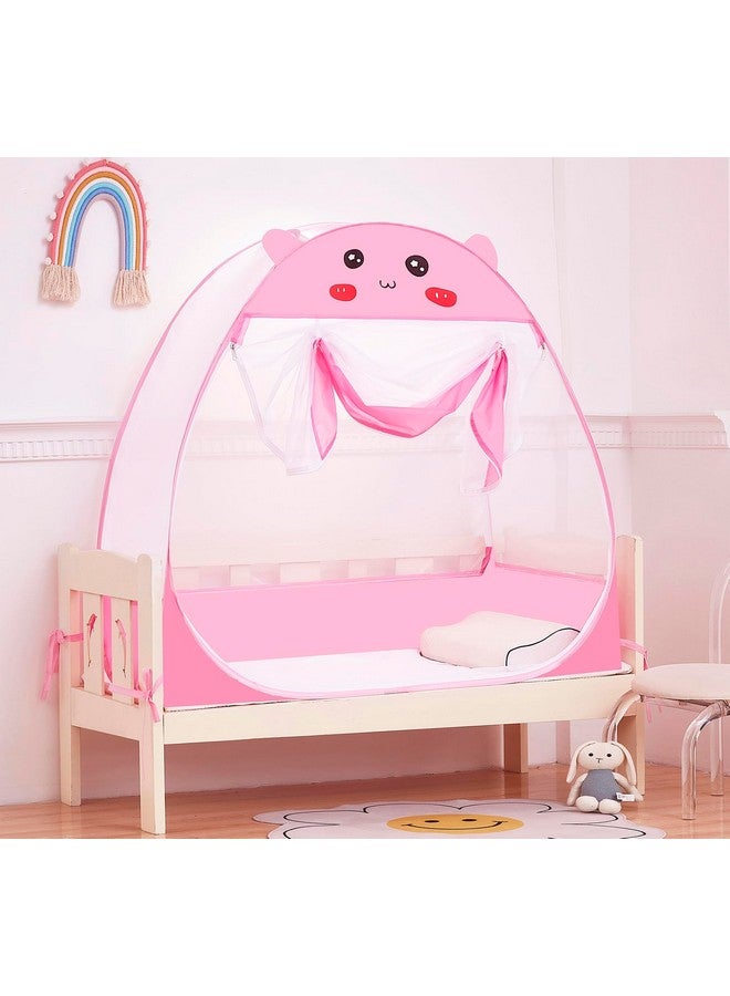Mengersi Baby Crib Tent,Pop Up Crib Tent to Keep Baby in,Lovely Toddler Crib Net Mosquito Net Safe and Breathable,Installation Convenience,Pink - Image 3