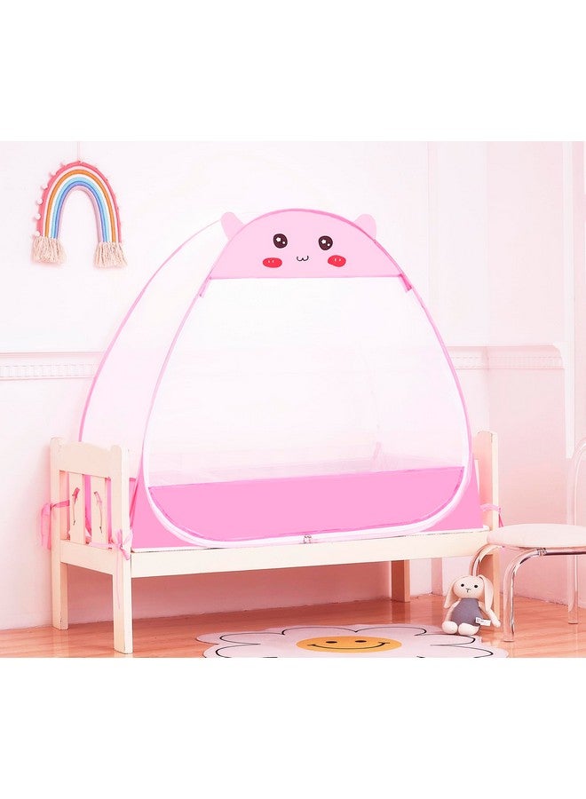 Mengersi Baby Crib Tent,Pop Up Crib Tent to Keep Baby in,Lovely Toddler Crib Net Mosquito Net Safe and Breathable,Installation Convenience,Pink - Image 1